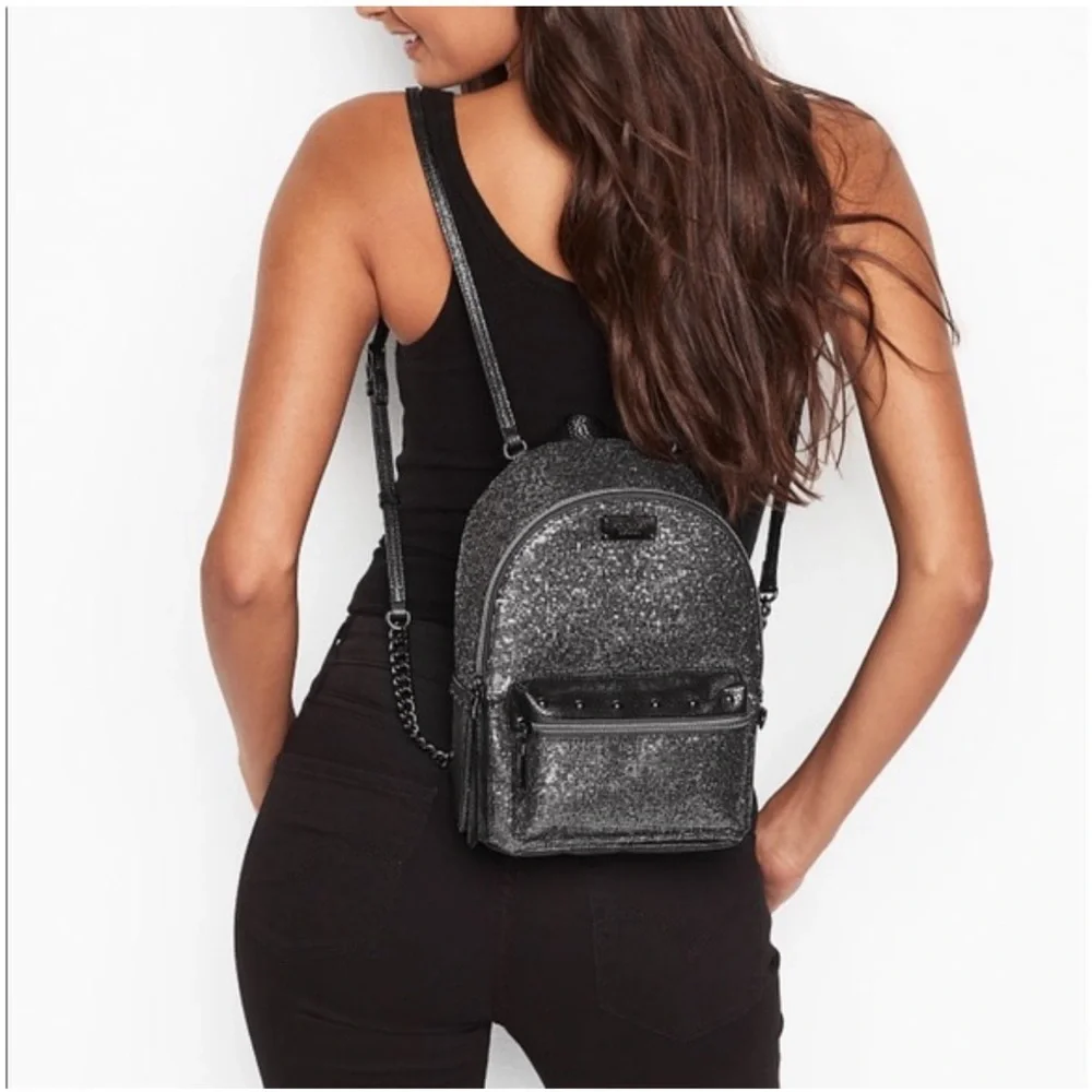 Victoria's Secret Sparkling Black Backpack - Picture 1 of 8